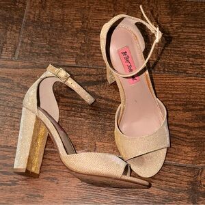 Betsey Johnson Glittering Gold Heels